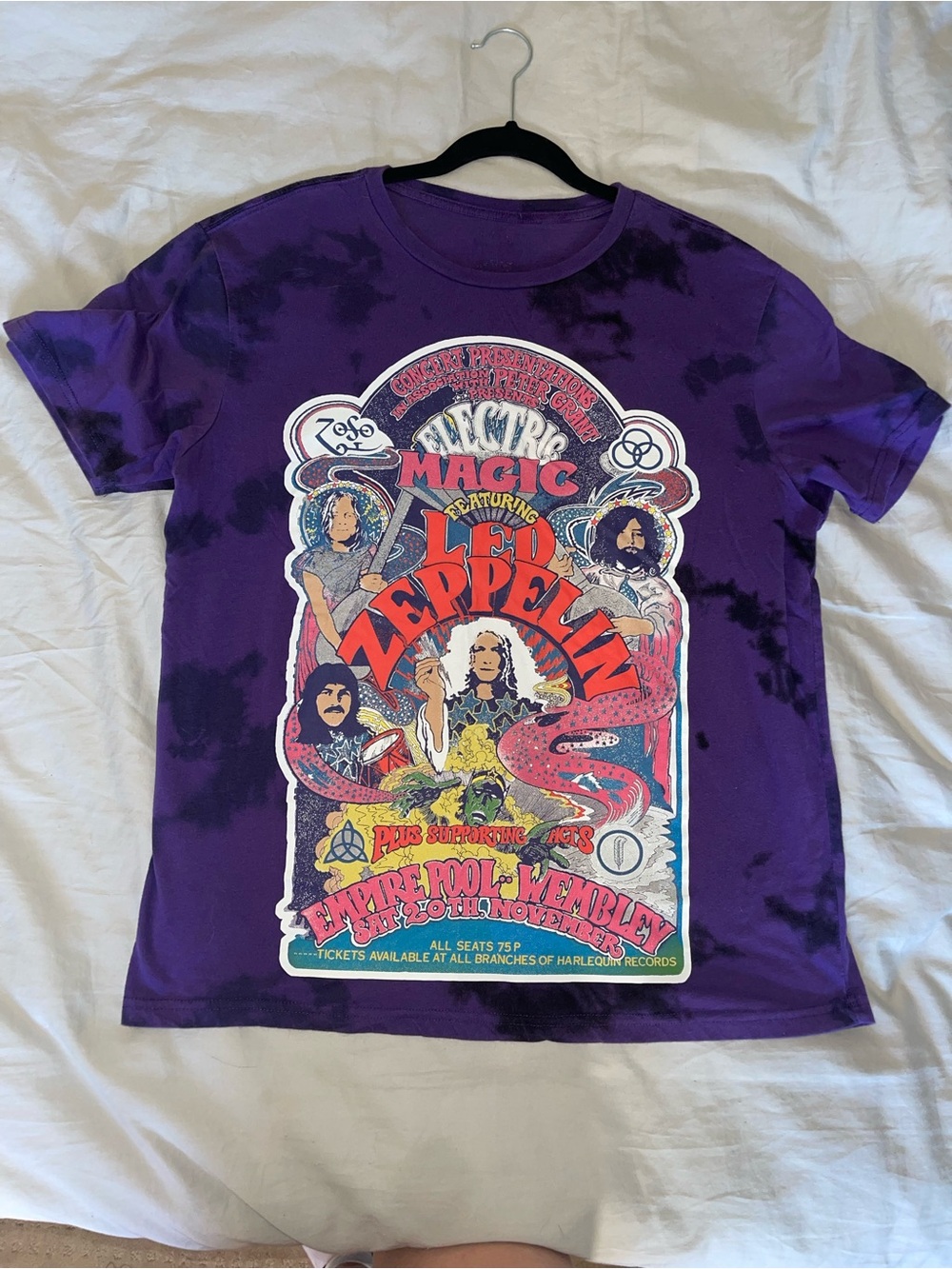Led Zeppelin Rock Band Electric Magic Empire Pool Wembley Tie Dye t-shirt size L